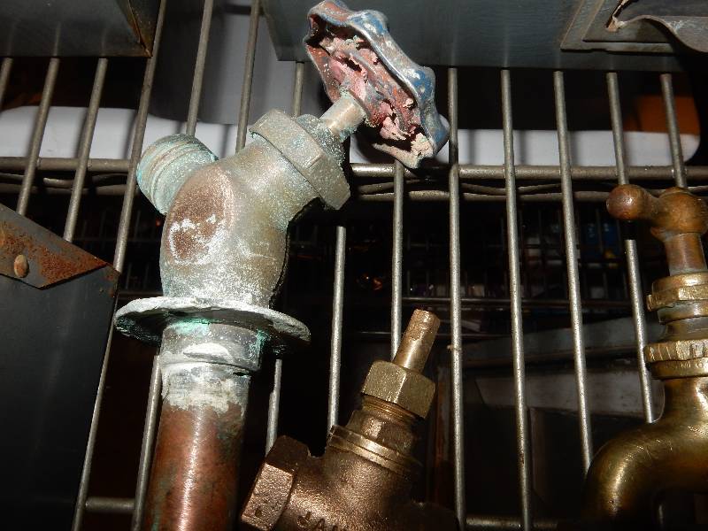 Cast Iron and Brass, Steam Punk, plumbing faucets and valves