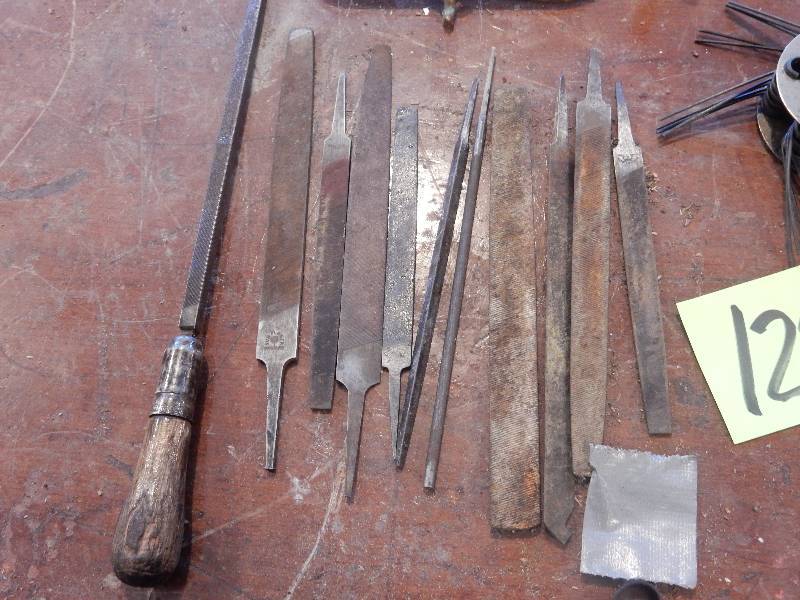 lot of raspsfiles as shown.. Gas filler nozel, 4 matching older 2 12 in casters