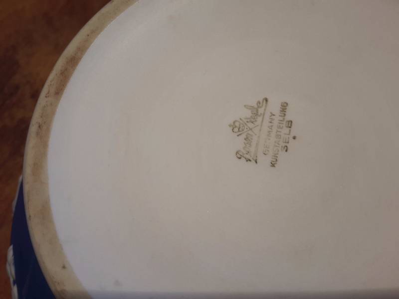 Glass Vase. Approx 13in h  German Made (cant really make out the maker name)