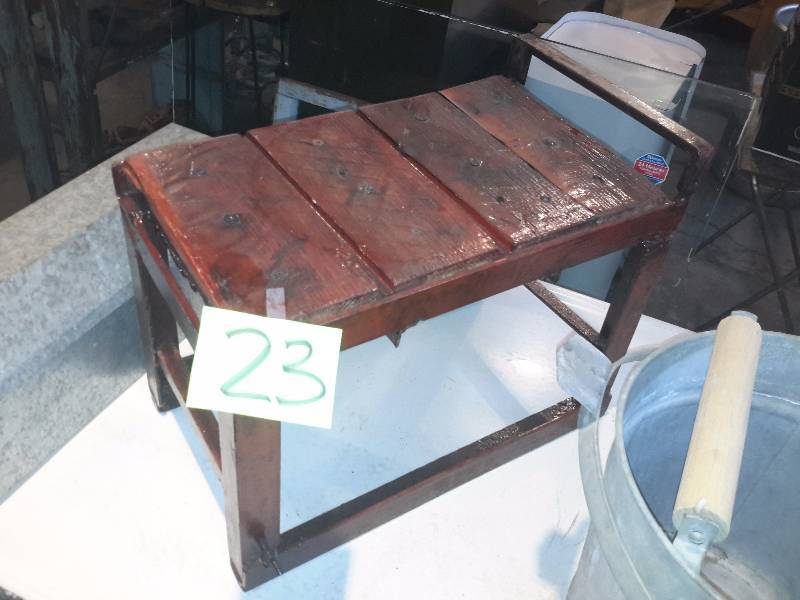 Mop Bucket, Home Made Tool Box, Shop Stool wood and angle iron