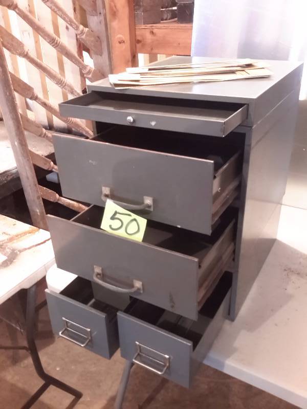 3 part desk top file cabinet system as picture   Over all dimension approx 24in tall