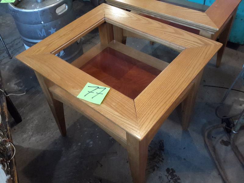 2, end tables.. No glass