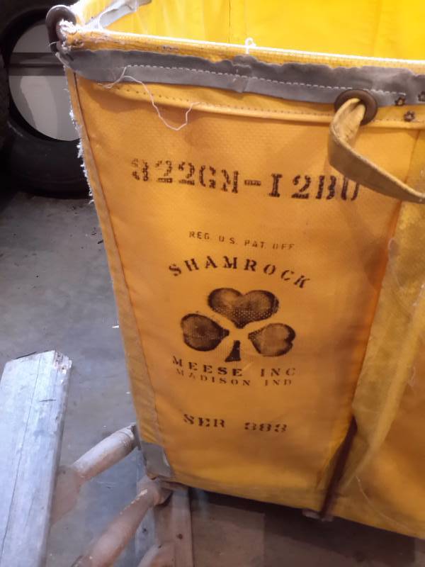 Large Rolling Canvas laundry cart