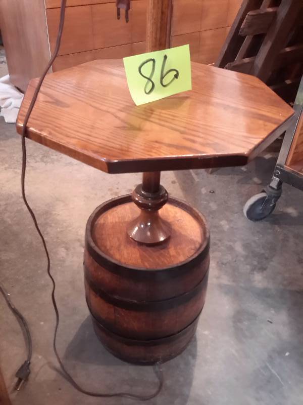 Barrel Base with Table Floor Lamp.. No shade