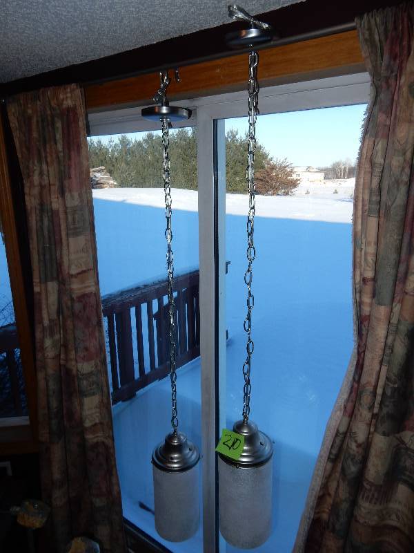 Pair of Mid Century Style Hanging Lamps.