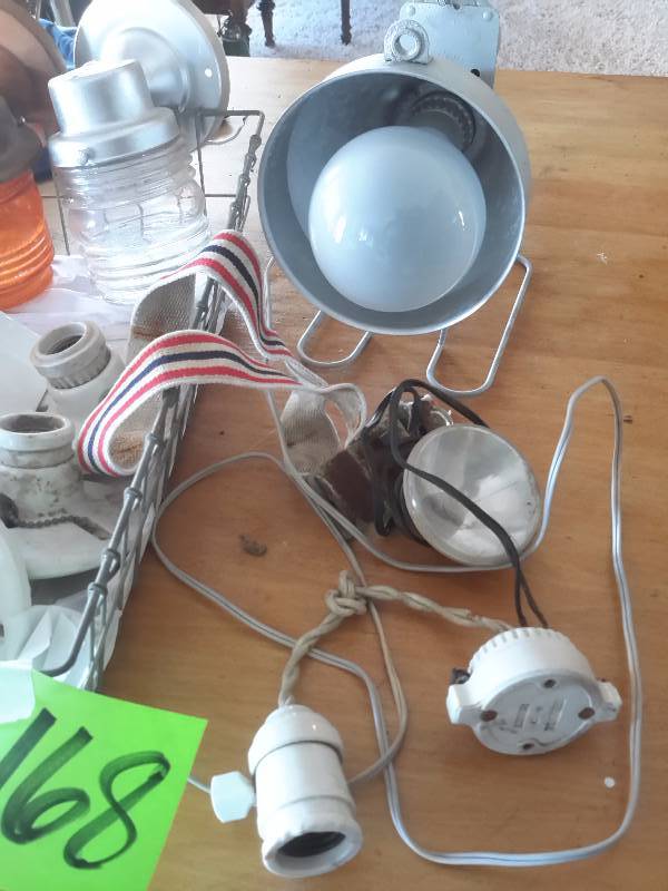 Misc. Electrical fixturesaccessories.. Sconse light fixtures, free standing light.  Porcelain light fixtures
