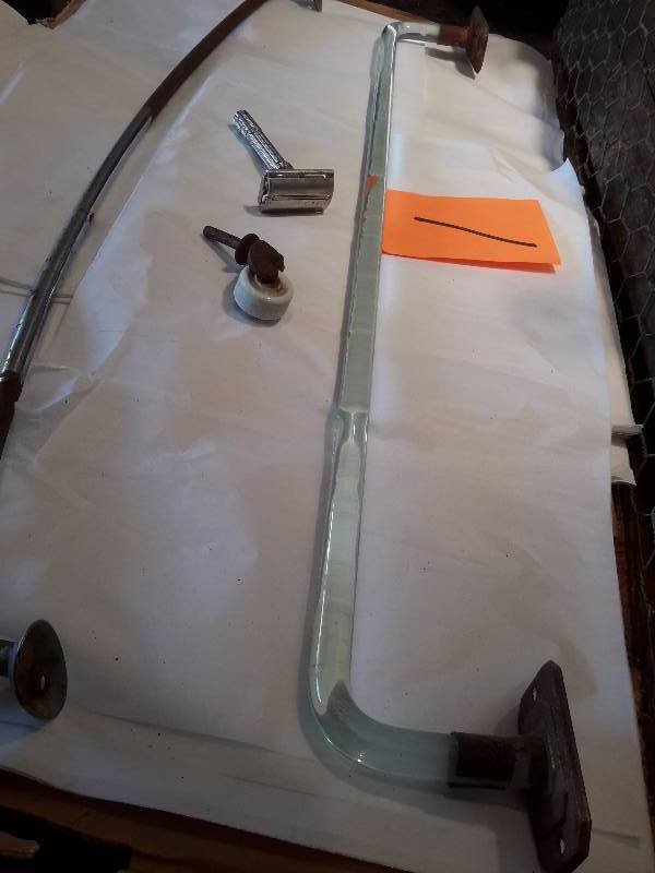 2 Vintage Towel Bars, 1 is Glass.. Unique