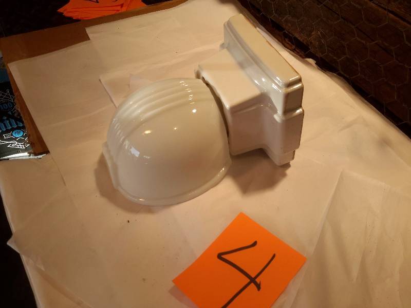 Porcelain Light Fixture and Glass Shade