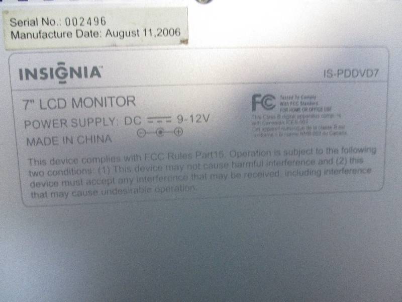 lot 59 image: Portable DVD Player and Monitors