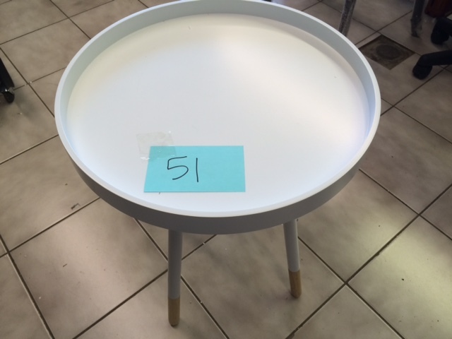 Modern White Round End Table