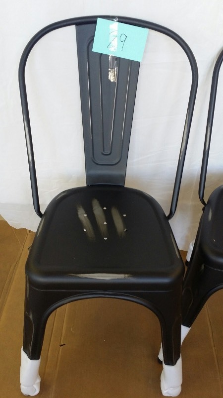 2x Black Metal Dinning room chairs
