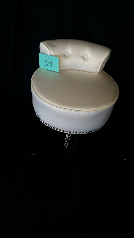 32 inch White Studded Stool