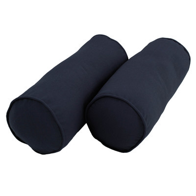 2x Royal Blue Cylinder Pillows