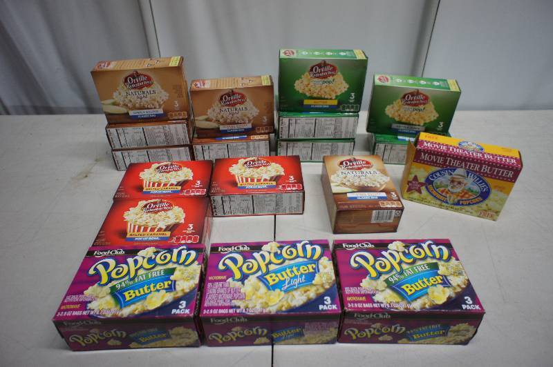Lot of 18 Boxes of Assorted Pop Corn - All Items Expired In 2016 -