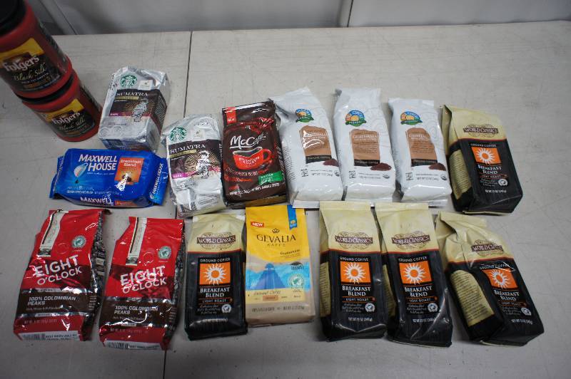 Lot of 17 Bags of Assorted Coffee - All Items Expired In 2016 -