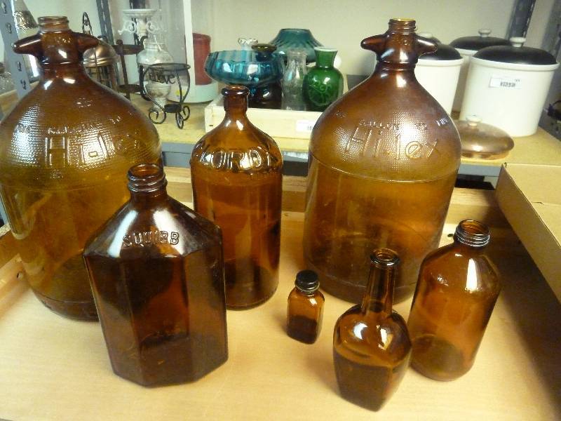 Vintage Brown Glass Bottles