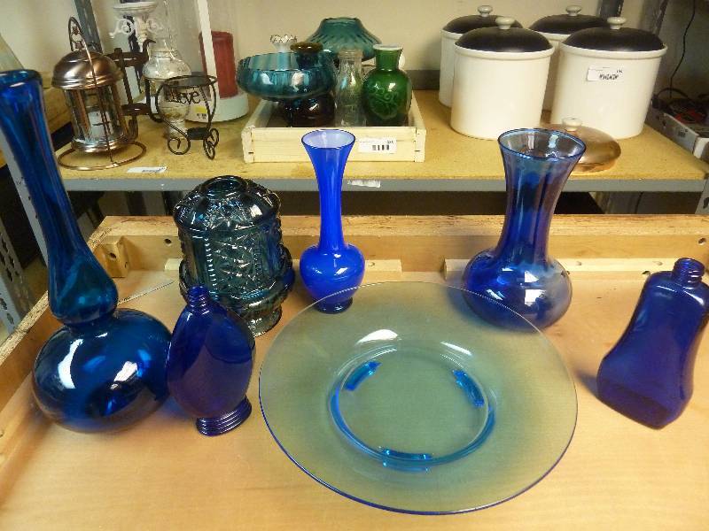 Vintage & New Blue Glass