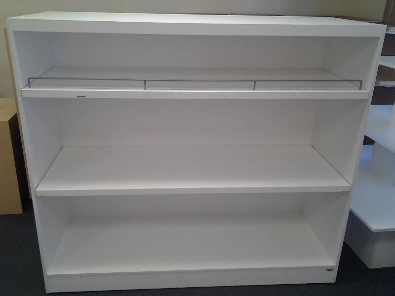 Large White Formica Shelf Unit