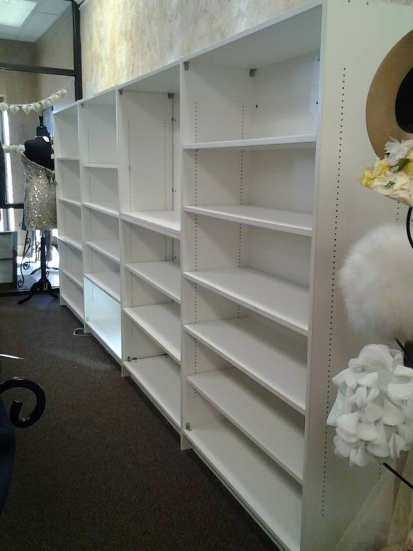 4-Section White Shelving Unit