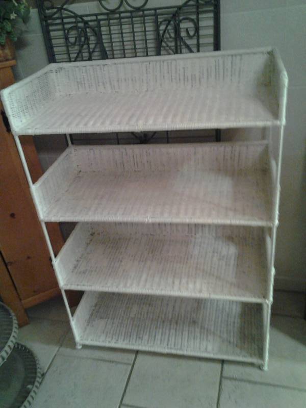 Heavy Duty Metal Frame Wicker Shelving Unit (30x14x42)