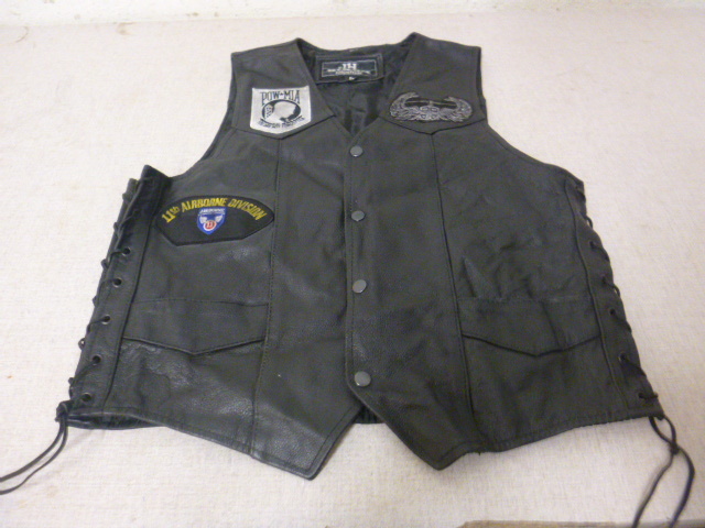 lot 65 image: JH Biker Leather Vest