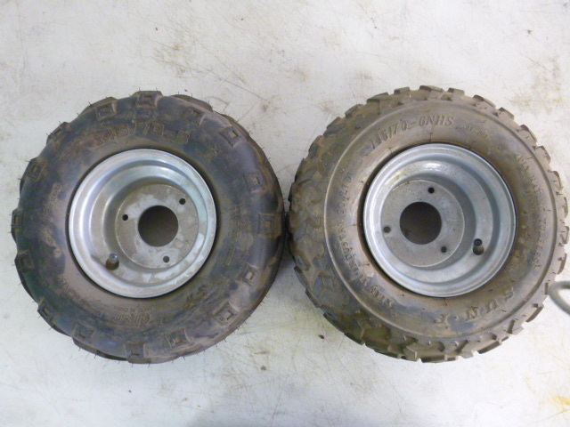lot 225 image: 2 ATV Tires with 3 Hole Rims