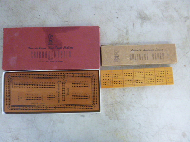 lot 297 image: 2 Vintage Cribbage Boards