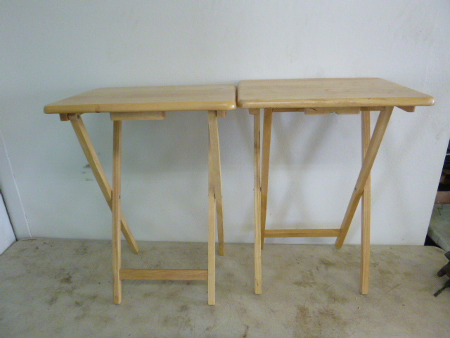 lot 300 image: 2 Wooden TV Trays