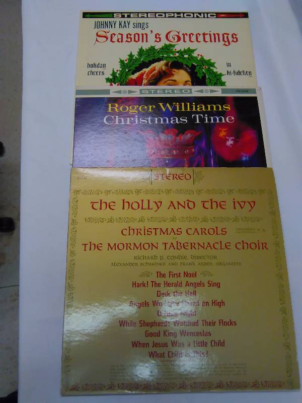 lot 34 image: Vintage Christmas LP (3) Johnny K  Christmas Greetings, Roger Williams  Christmas Time, and The Holly and The Ivy