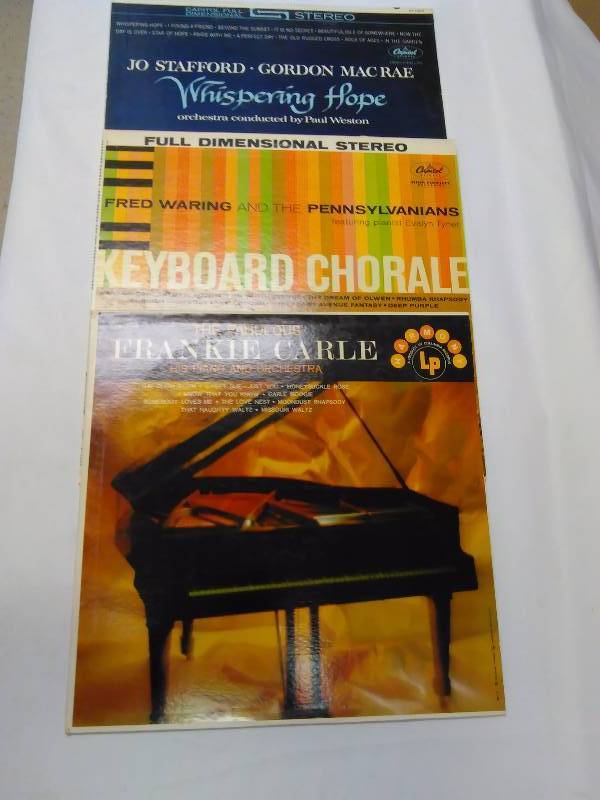 lot 36 image: Vintage Orchestra Albums (3) Whispering Hope  Jo Stafford and Gordon Macre, Frankie Carle and his Piano and Orchestra, Fred Waring and the Pennsylvanians