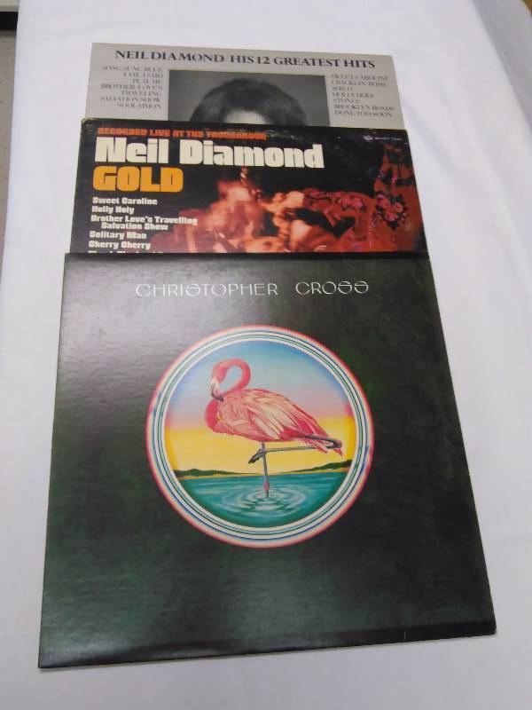lot 41 image: Neil Diamond  Christopher Cross (3) Neil Diamond 12 Greatest Hits, Neil Diamond Gold, and Christopher Cross (self-titled)