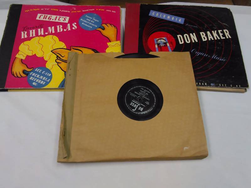 lot 91 image: 10 inch Album Sets (3) Cugats Favorite Rhumbas, Don Baker Organ Music, 12 Album set with variety of artists
