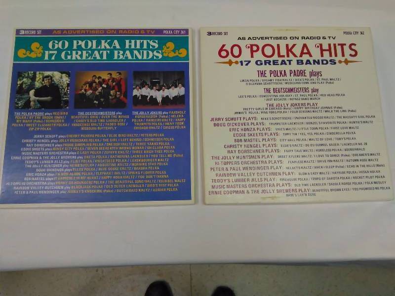 lot 101 image: Polka Boxed Sets (2) Polka City 361 and 362 60 Polka Hits, 17 great bands, 3 albums each (pristine
