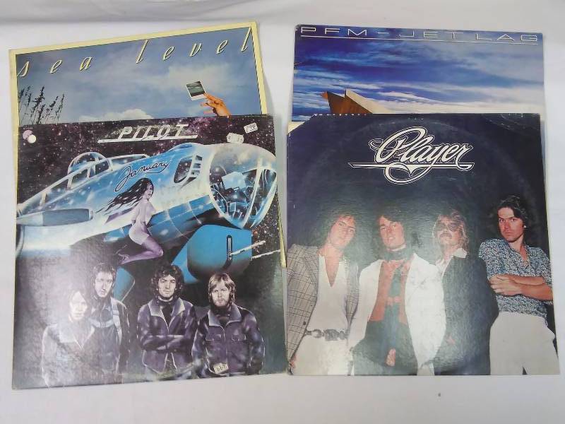 lot 152 image: 70s Rock Albums (4) Pilot January, Sea Level Self-Titled 1977, Player 1977 Self-Titled, PFM-Jet Lag 1977