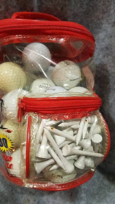 Hunter golf ball bag includes 26 tees and balls
