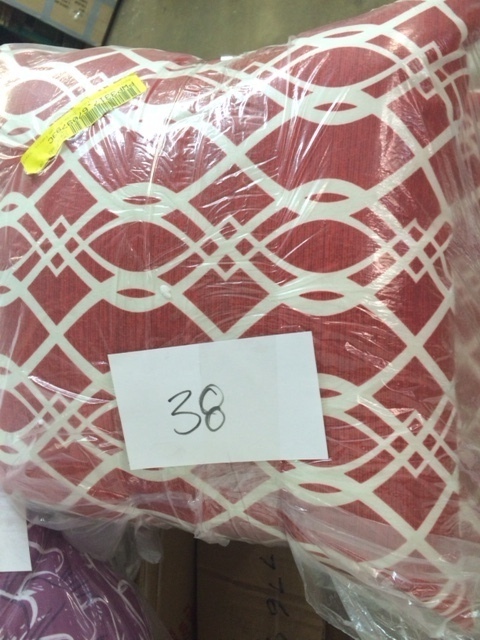 lot 38 image: Ashton indoor, outdoor PatternThrow Pillows, Fabric Red
