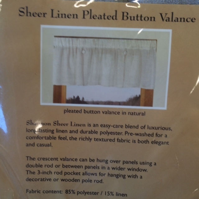 lot 93 image: Sheer Linen Pleated Button Valance