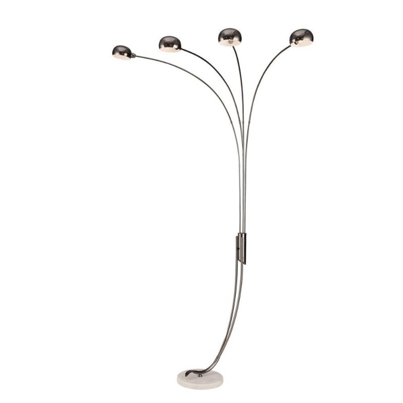 lot 5 image: TRIBECCA HOME Modern Chrome Metal Arch Lamp