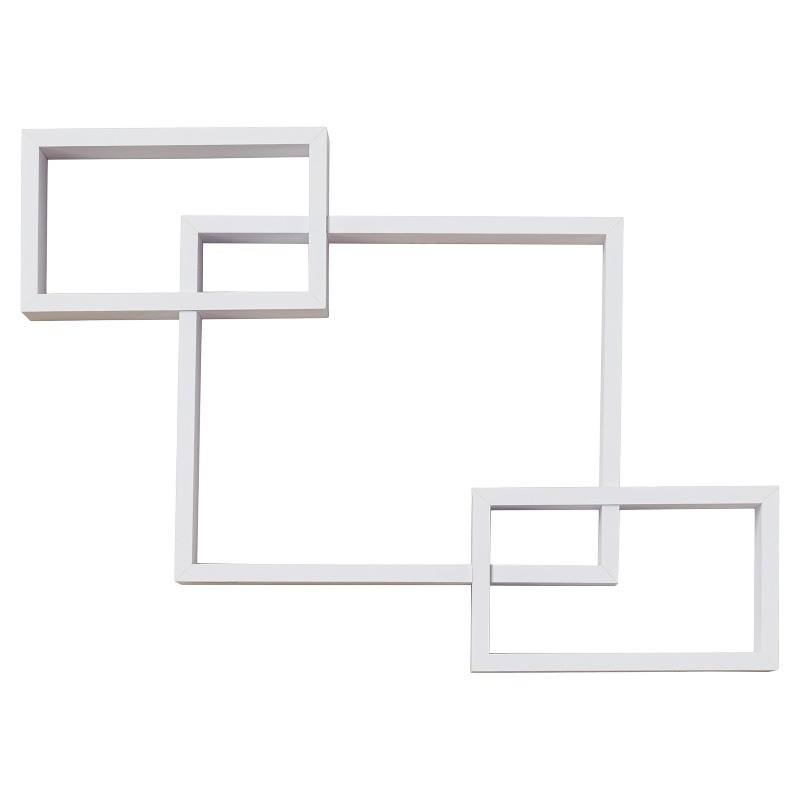 lot 53 image: 4x White Wood Wall Shelves