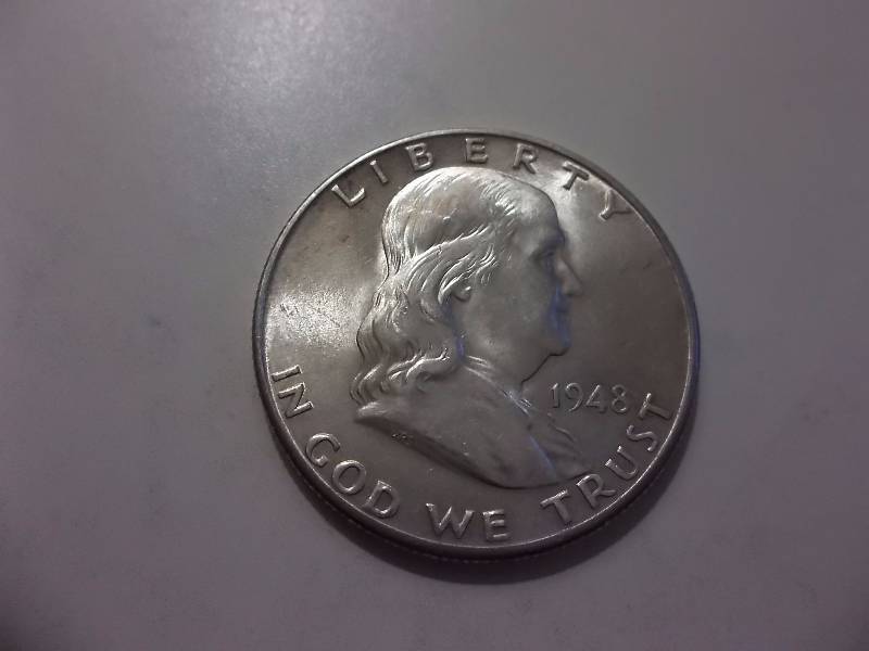 1948 D Franklin Half Dollar Very High Grade Unc Full Bell