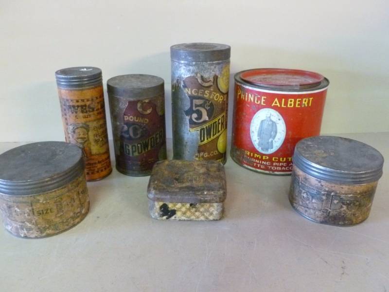 lot 63 image: Vintage Metal Containers