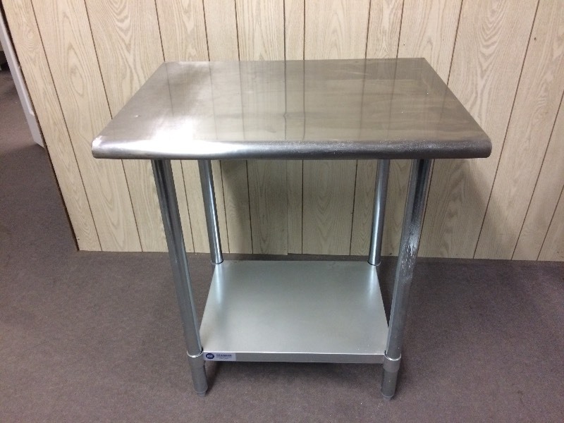 lot 9 image: STAINLESS STEEL SHELVING  TABLE