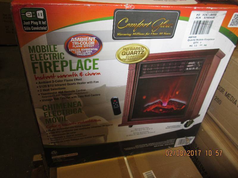 Mobile Electric Fireplace, open box...