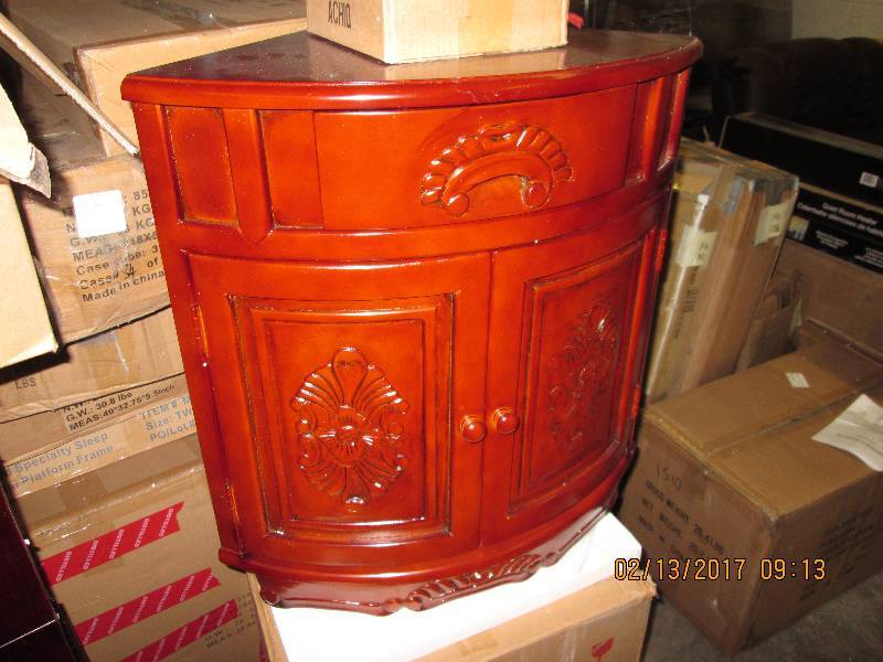 Hand-Carved Corner Cabinet open box...