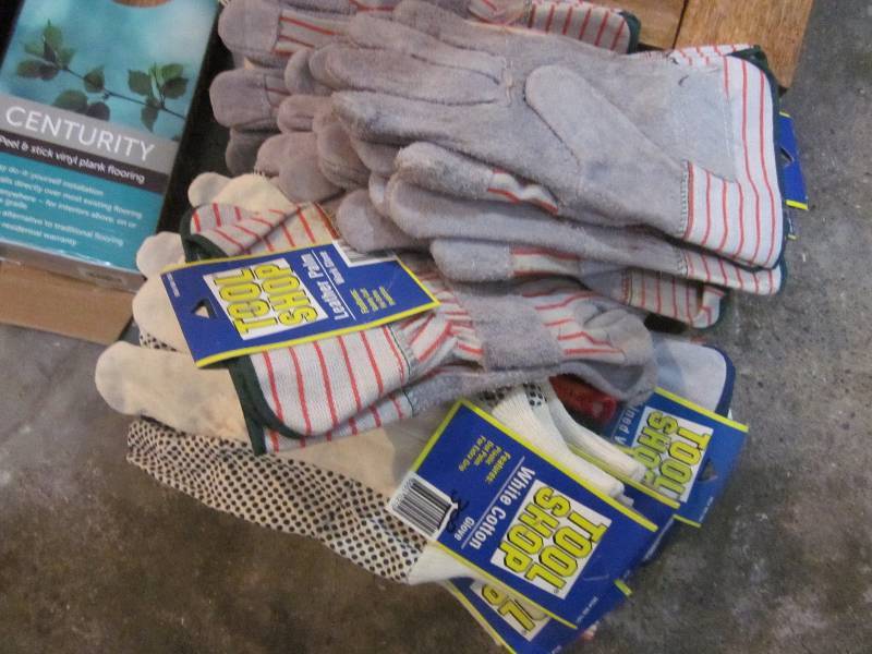 New Work Gloves, Cabinet Doors, Flooring, misc.