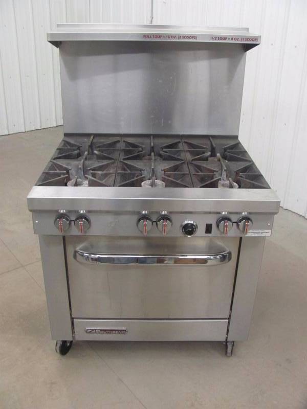 lot 4 image: Southbend 6 Burner Gas Range and Oven Model 4361D