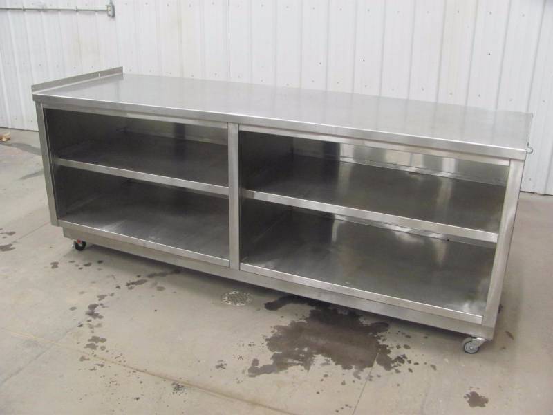 lot 9 image: Stainless Steel Food Prep Table On Wheels