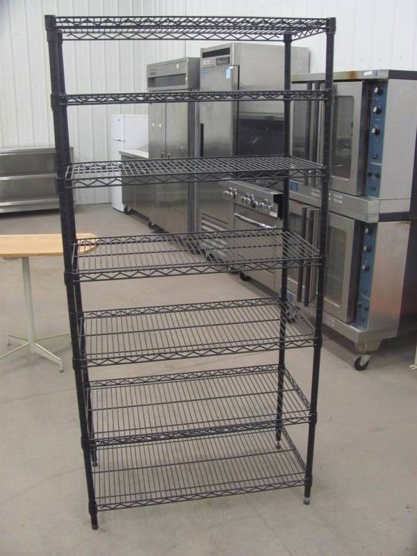 lot 35 image: Black Steel Storage Shelf