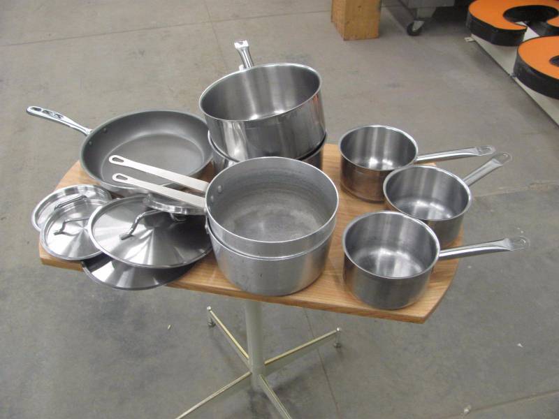 lot 53 image: Lot of Stainless Steel Pots and Pans