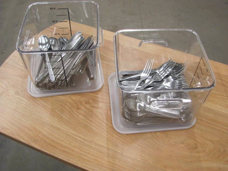 lot 88 image: Silverware & Container Lot